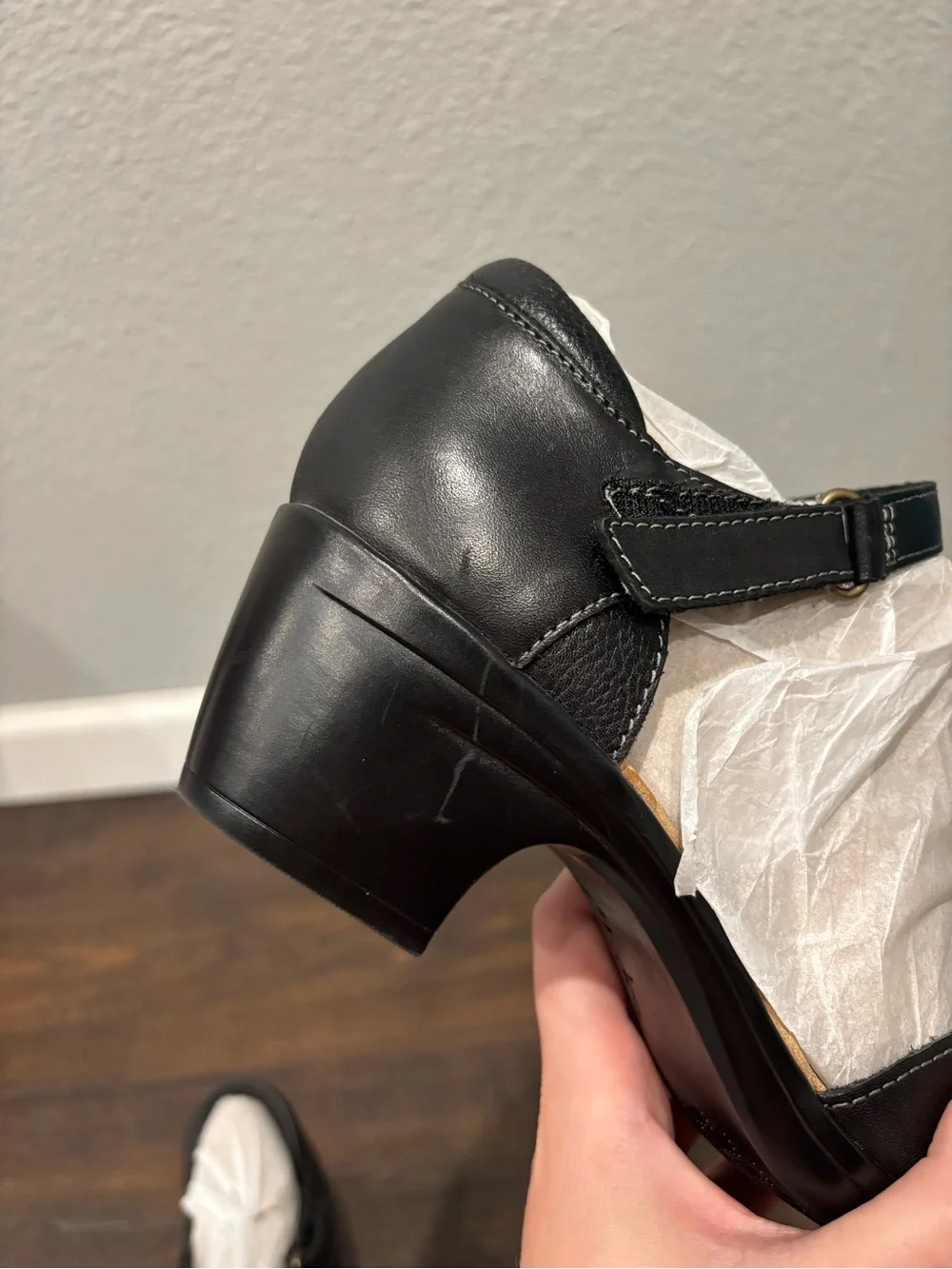 Clarks Black Mary Jane Low Heel Dress Shoes